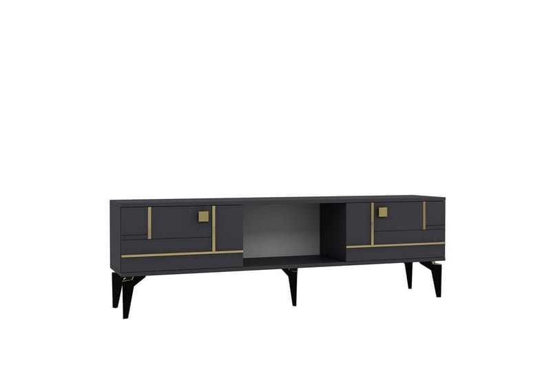 Varno Tv-bänk 150 cm - Antracit/Guld - Möbler - Tv möbel & mediamöbel - TV bänk & mediabänk