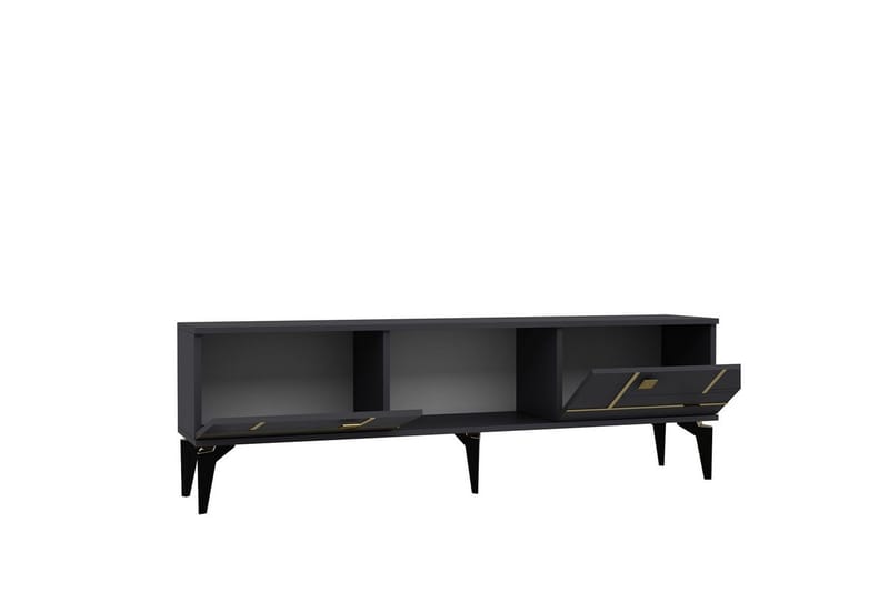 Varno Tv-bänk 150 cm - Antracit/Guld - Möbler - Tv möbel & mediamöbel - TV bänk & mediabänk
