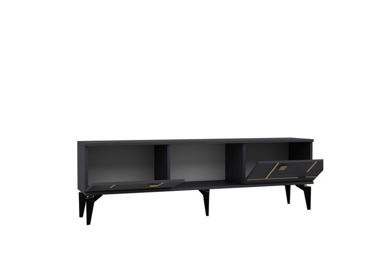 Varno Tv-bänk 150 cm - Antracit/Guld - Möbler - Tv möbel & mediamöbel - TV bänk & mediabänk