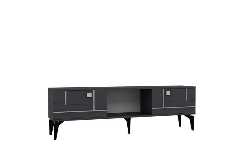 Varno Tv-bänk 150 cm - Antracit/Silver - Möbler - Tv möbel & mediamöbel - TV bänk & mediabänk