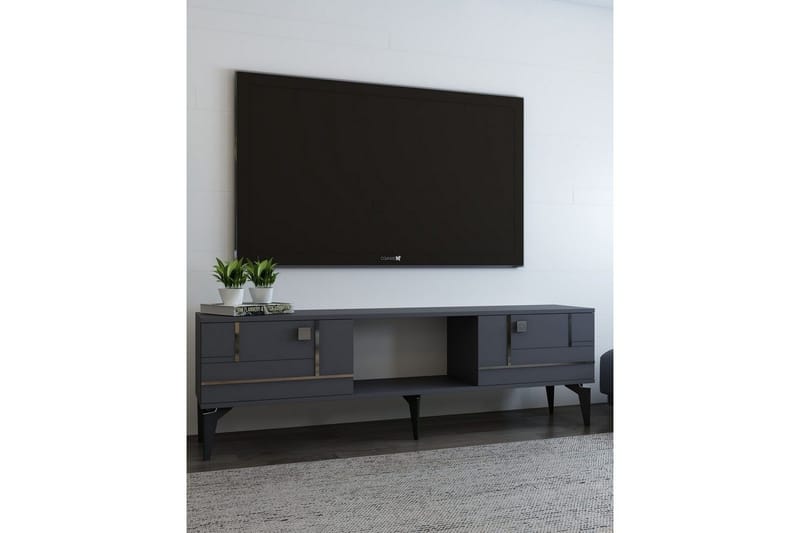 Varno Tv-bänk 150 cm - Antracit/Silver - Möbler - Tv möbel & mediamöbel - TV bänk & mediabänk