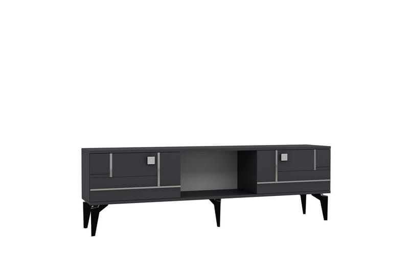 Varno Tv-bänk 150 cm - Antracit/Silver - Möbler - Tv möbel & mediamöbel - TV bänk & mediabänk