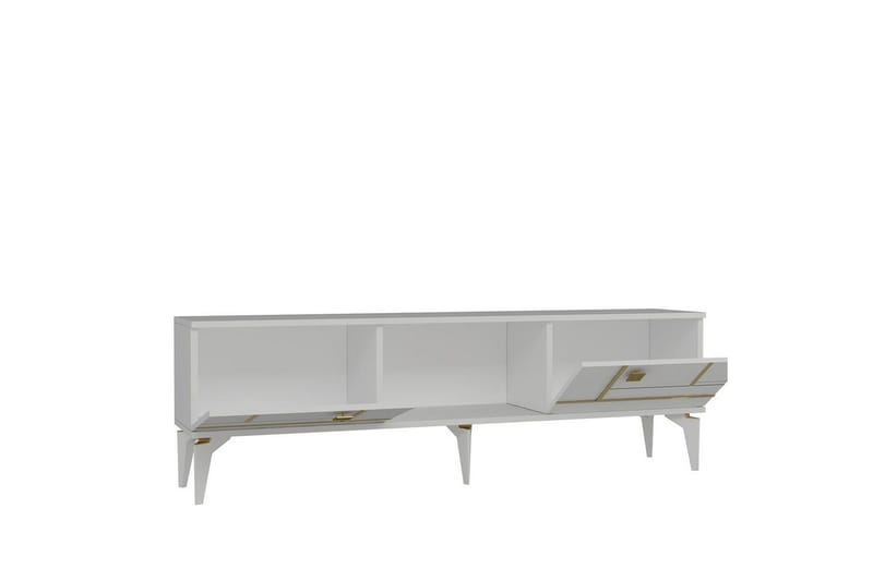 Varno Tv-bänk 150 cm - Vit/Guld - Möbler - Tv möbel & mediamöbel - TV bänk & mediabänk
