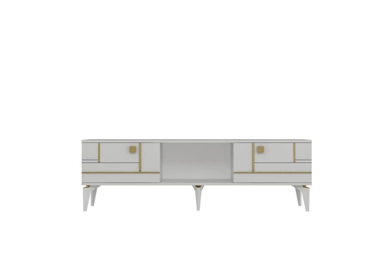 Varno Tv-bänk 150 cm - Vit/Guld - Möbler - Tv möbel & mediamöbel - TV bänk & mediabänk