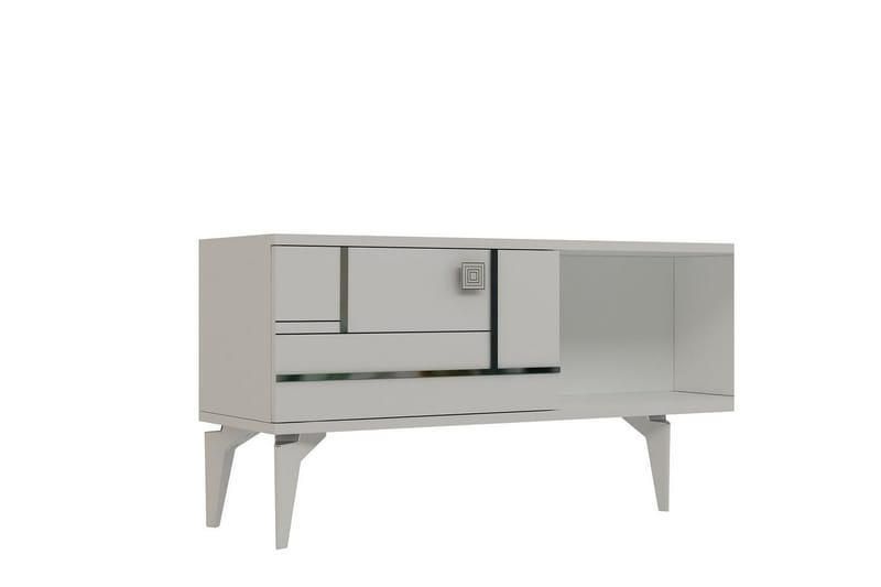 Varno Tv-bänk 150 cm - Vit/Silver - Möbler - Tv möbel & mediamöbel - TV bänk & mediabänk