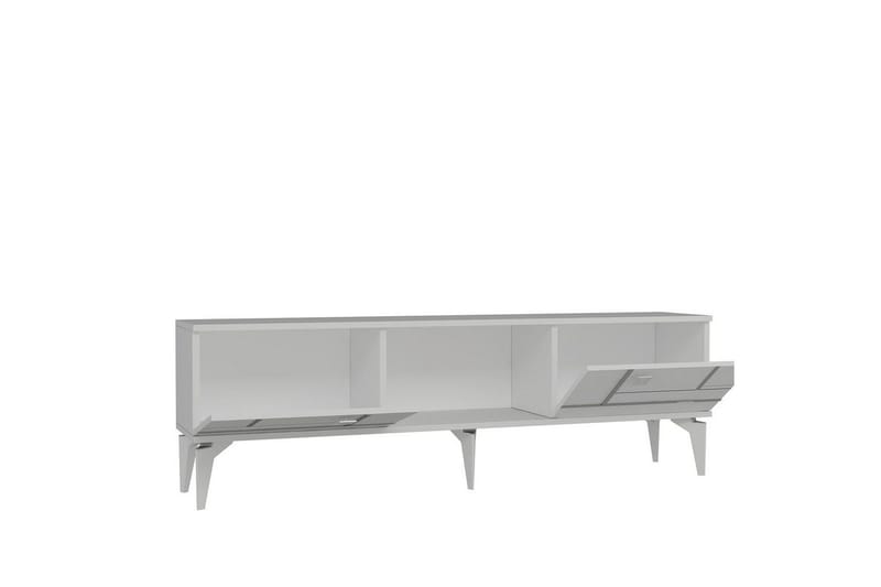 Varno Tv-bänk 150 cm - Vit/Silver - Möbler - Tv möbel & mediamöbel - TV bänk & mediabänk