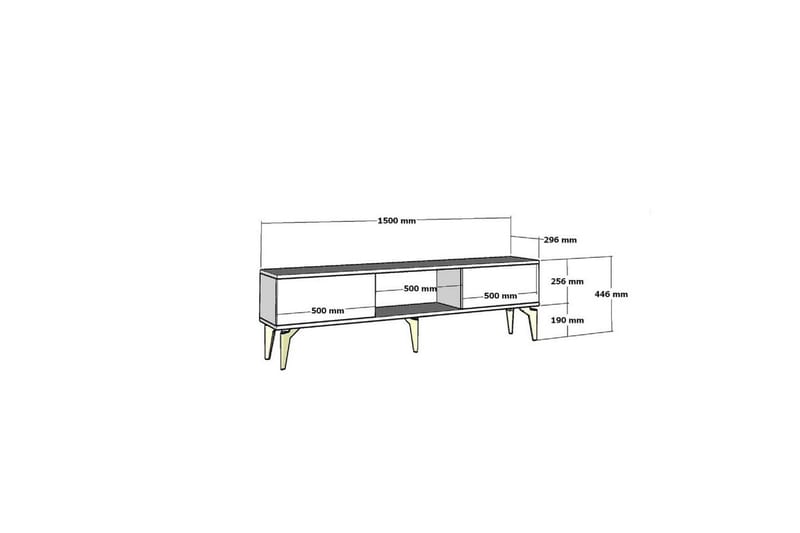 Varno Tv-bänk 150 cm - Vit/Silver - Möbler - Tv möbel & mediamöbel - TV bänk & mediabänk