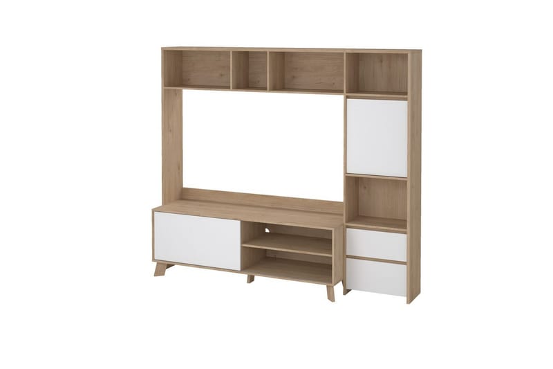 Varun Tv-skåp 209 cm - Vit/Natur - Möbler - Tv möbel & mediamöbel - TV skåp
