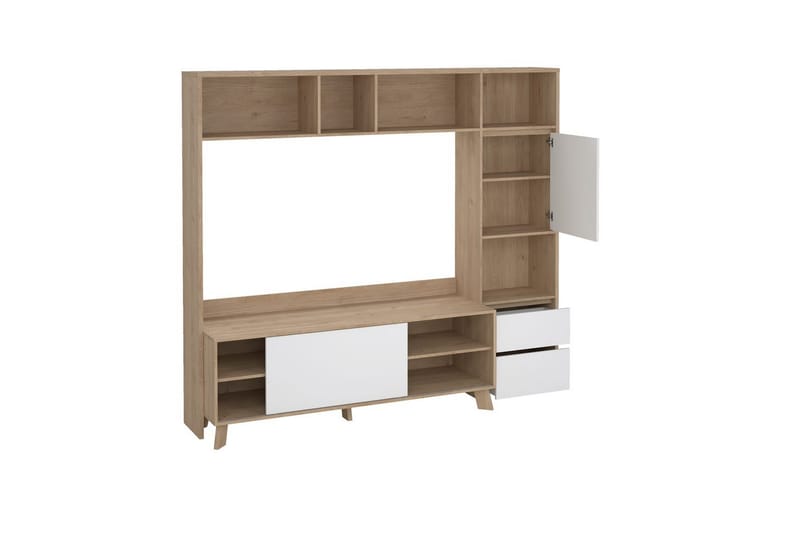 Varun Tv-skåp 209 cm - Vit/Natur - Möbler - Tv möbel & mediamöbel - TV skåp