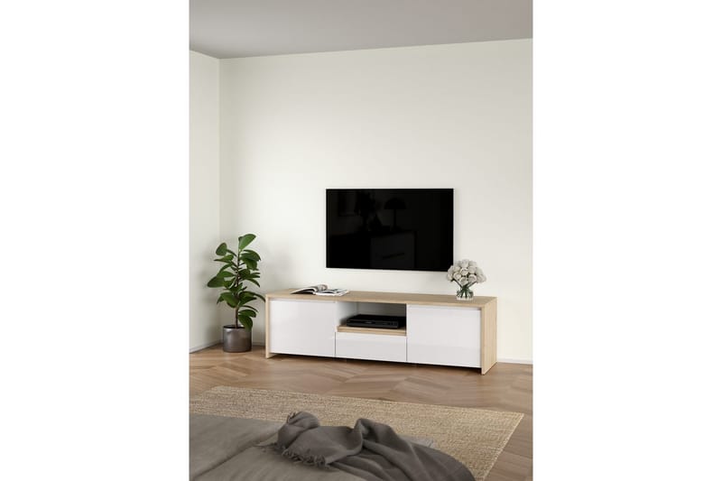 Varun Tv-stativ 51 cm - Vit/Rödfärgat trä - Möbler - Tv möbel & mediamöbel - Mediastativ & väggfäste
