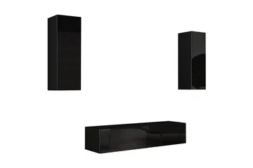 Vasil TV-möbelset 210x40x180 cm - Svart/Vit - Möbler - Tv möbel & mediamöbel - TV-möbelset