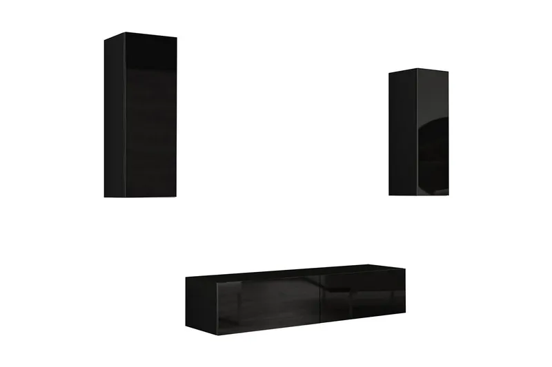 Vasil TV-möbelset 210x40x180 cm - Svart/Vit - Möbler - Tv möbel & mediamöbel - TV-möbelset
