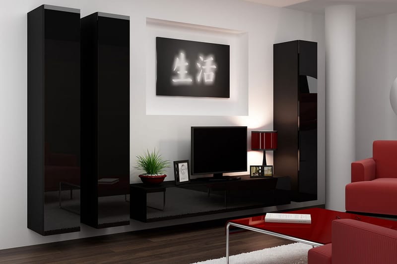 Vasil TV-möbelset 300x40x180 cm - Vit - TV-möbelset