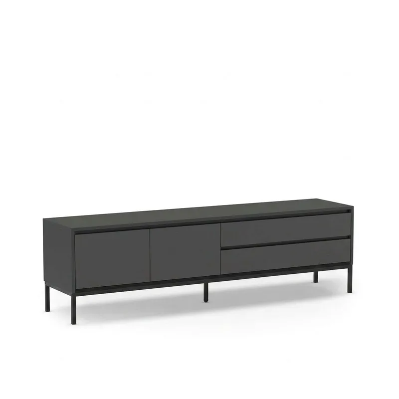 Velar TV-bänk 180x55x40 cm, antracit, wood black, svart