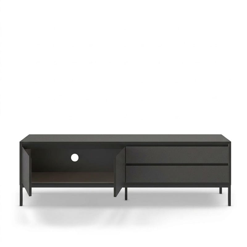 Velar TV-bänk 180x55x40 cm - antracit, wood black, svart - Möbler - Tv möbel & mediamöbel - TV bänk & mediabänk