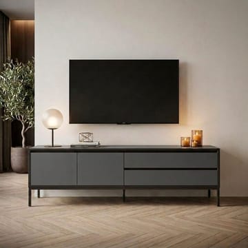 Velar TV-bänk 180x55x40 cm - Antracit/Wood Black/Svart - Möbler - Tv möbel & mediamöbel - TV bänk & mediabänk
