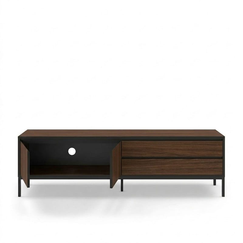 Velar TV-bänk 180x55x40 cm - Milano Walnut, Wood Black, Black - Möbler - Tv möbel & mediamöbel - TV bänk & mediabänk