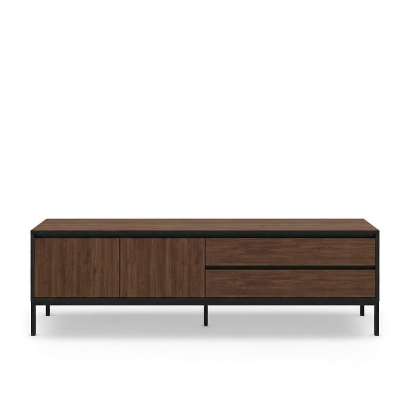 Velar TV-bänk 180x55x40 cm - Milano Walnut, Wood Black, Black - Möbler - Tv möbel & mediamöbel - TV bänk & mediabänk