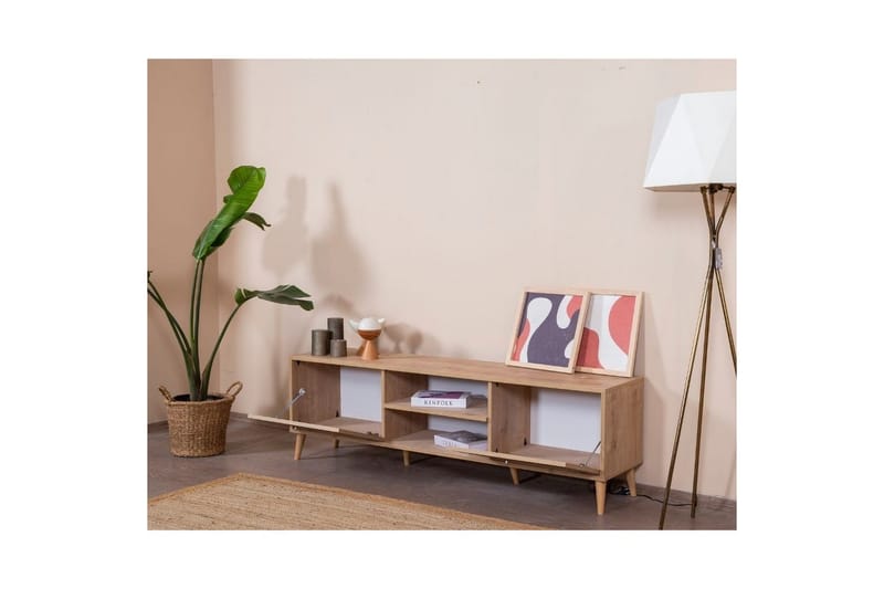 Velin Tv-bänk 55 cm - Mediumfärgat trä - Möbler - Tv möbel & mediamöbel - TV bänk & mediabänk