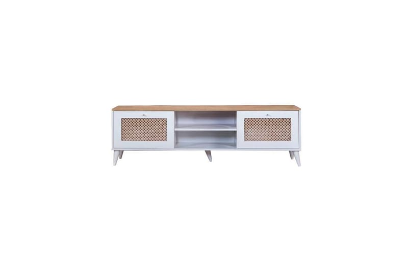 Velin Tv-bänk 55 cm - Mediumfärgat trä/Vit - Möbler - Tv möbel & mediamöbel - TV bänk & mediabänk