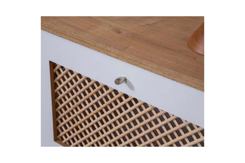 Velin Tv-bänk 55 cm - Mediumfärgat trä/Vit - Möbler - Tv möbel & mediamöbel - TV bänk & mediabänk