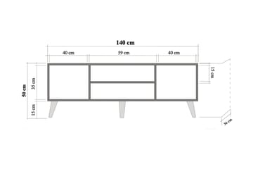 Vellavie Tv-bänk 140 cm Dekor - Möbler - Tv möbel & mediamöbel - TV bänk & mediabänk