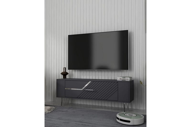 Veynor Tv-bänk 120 cm - Antracit/Silver - Möbler - Tv möbel & mediamöbel - TV bänk & mediabänk