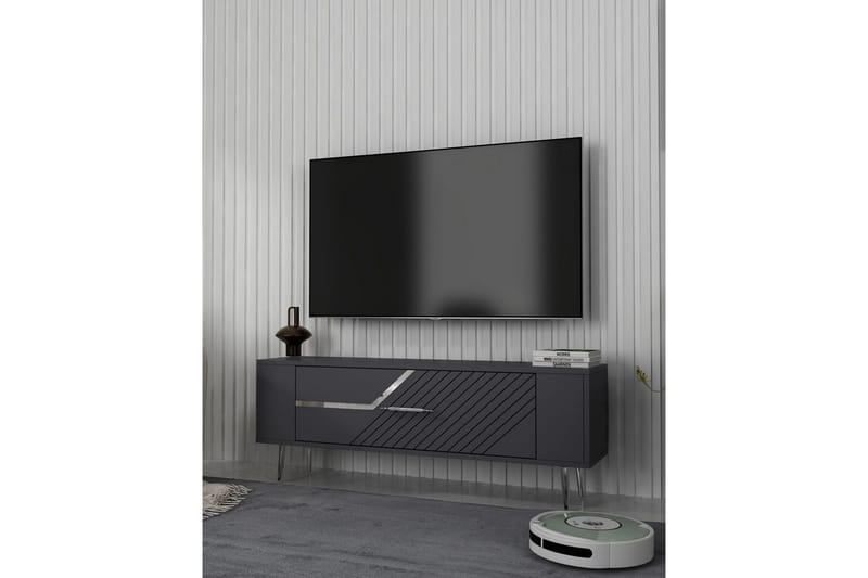 Veynor Tv-bänk 120 cm - Antracit/Silver - Möbler - Tv möbel & mediamöbel - TV bänk & mediabänk
