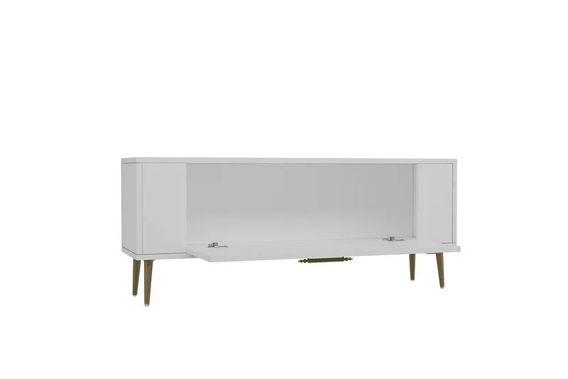 Veynor Tv-bänk 120 cm - Vit/Guld - Möbler - Tv möbel & mediamöbel - TV bänk & mediabänk