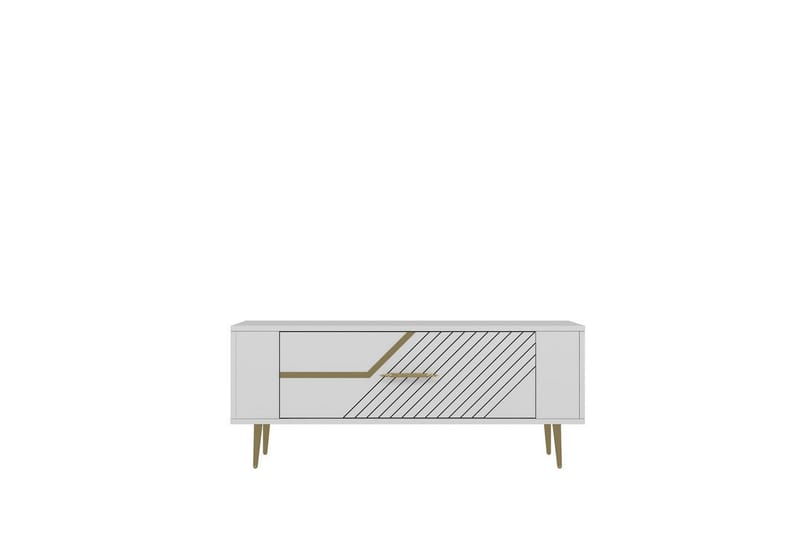 Veynor Tv-bänk 120 cm - Vit/Guld - Möbler - Tv möbel & mediamöbel - TV bänk & mediabänk