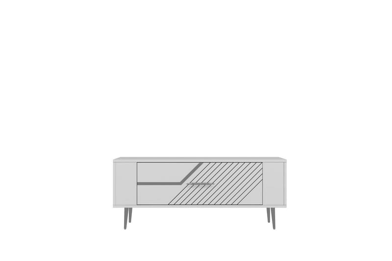 Veynor Tv-bänk 120 cm - Vit/Silver - Möbler - Tv möbel & mediamöbel - TV bänk & mediabänk