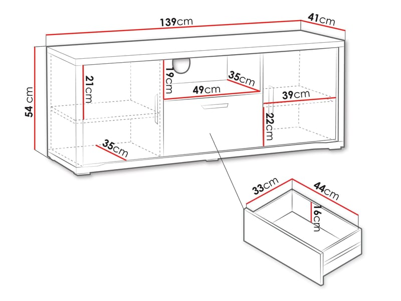 Veyricus Tv-Bänk 139 cm - Möbler - Tv möbel & mediamöbel - TV skåp