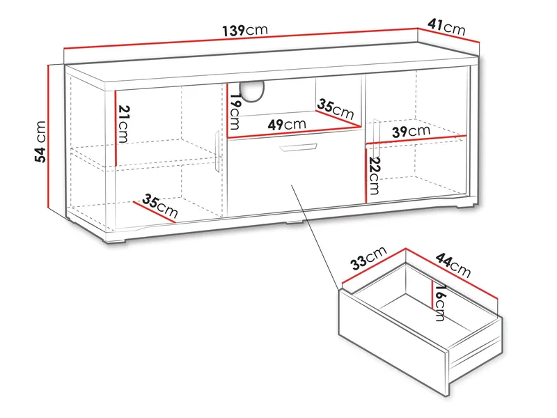 Veyricus Tv-Bänk 139 cm - Möbler - Tv möbel & mediamöbel - TV skåp