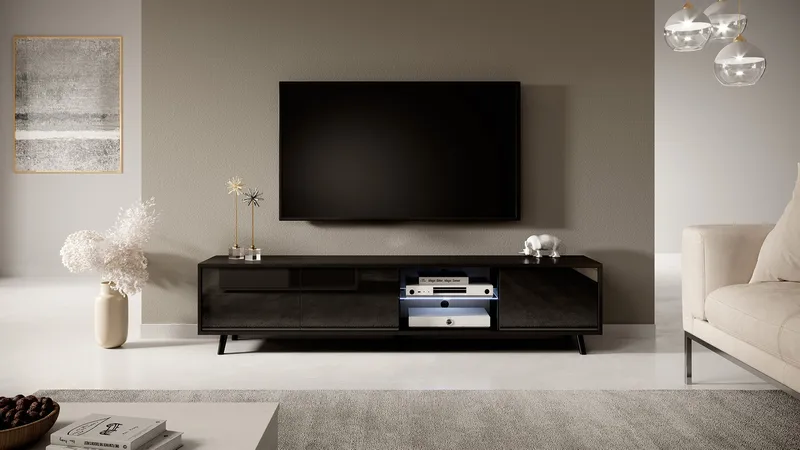 Vipan Tv-bänk 175 cm - Svart - Möbler - Tv möbel & mediamöbel - TV bänk & mediabänk