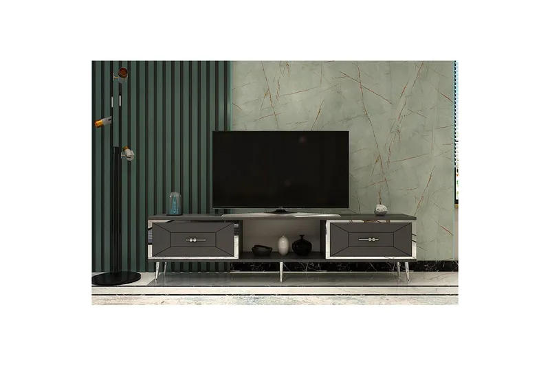 Virdel Tv-bänk 150 cm - Antracit/Silver - Möbler - Tv möbel & mediamöbel - TV bänk & mediabänk