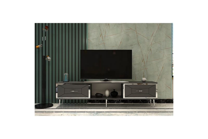 Virdel Tv-bänk 150 cm - Antracit/Silver - Möbler - Tv möbel & mediamöbel - TV bänk & mediabänk