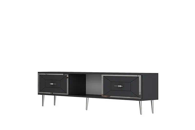 Virdel Tv-bänk 150 cm, Antracit/Silver
