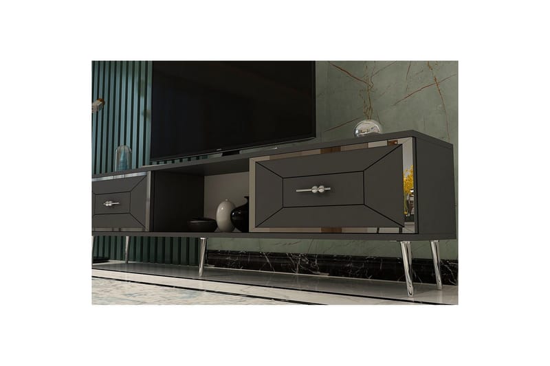 Virdel Tv-bänk 150 cm - Antracit/Silver - Möbler - Tv möbel & mediamöbel - TV bänk & mediabänk