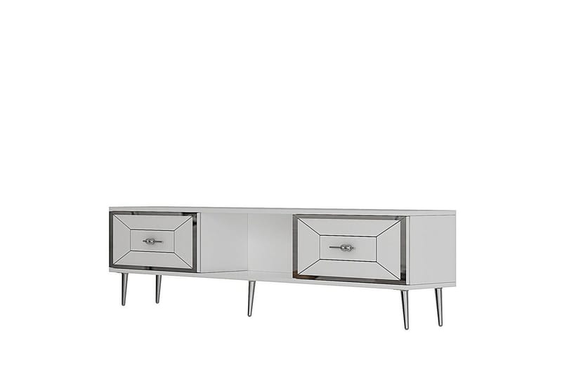 Virdel Tv-bänk 150 cm - Vit/Silver - Möbler - Tv möbel & mediamöbel - TV bänk & mediabänk