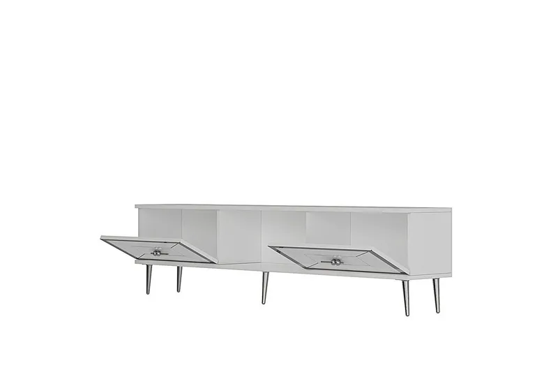 Virdel Tv-bänk 150 cm - Vit/Silver - Möbler - Tv möbel & mediamöbel - TV bänk & mediabänk
