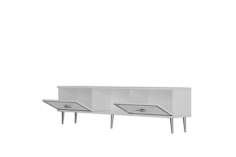 Virdel Tv-bänk 150 cm - Vit/Silver - Möbler - Tv möbel & mediamöbel - TV bänk & mediabänk