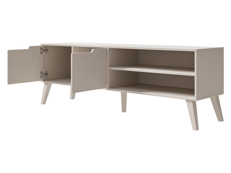 Virello Golvstående Tv-bänk 160 cm med Förvaring i Ljust Trä - Beige - Möbler - Tv möbel & mediamöbel - TV bänk & mediabänk
