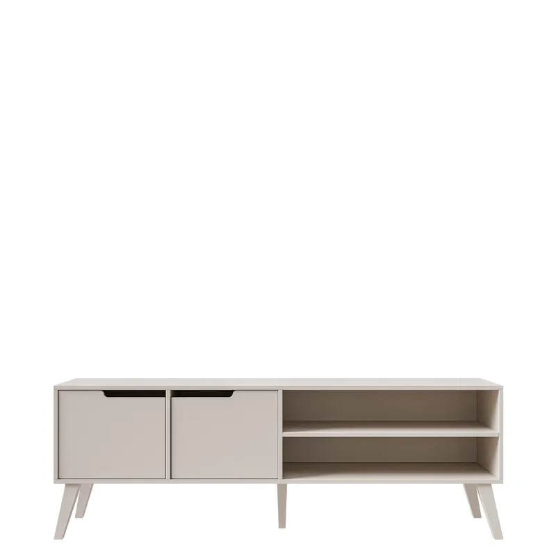 Virello Golvstående Tv-bänk 160 cm med Förvaring i Ljust Trä, Beige