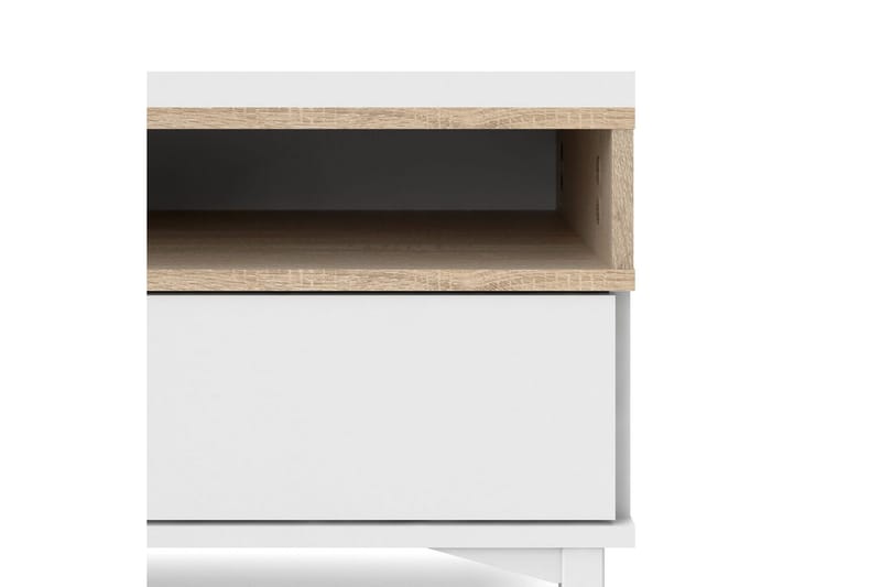 Virender Golvstående TV-bänk 155,7 cm med Förvaring i Ek - Vit|Beige - Möbler - Tv möbel & mediamöbel - TV bänk & mediabänk