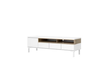 Virender Golvstående TV-bänk 155,7 cm med Förvaring i Ek - Vit|Beige - Möbler - Tv möbel & mediamöbel - TV bänk & mediabänk