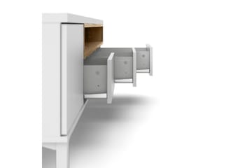 Virender Golvstående TV-bänk 155,7 cm med Förvaring i Ek - Vit|Beige - Möbler - Tv möbel & mediamöbel - TV bänk & mediabänk