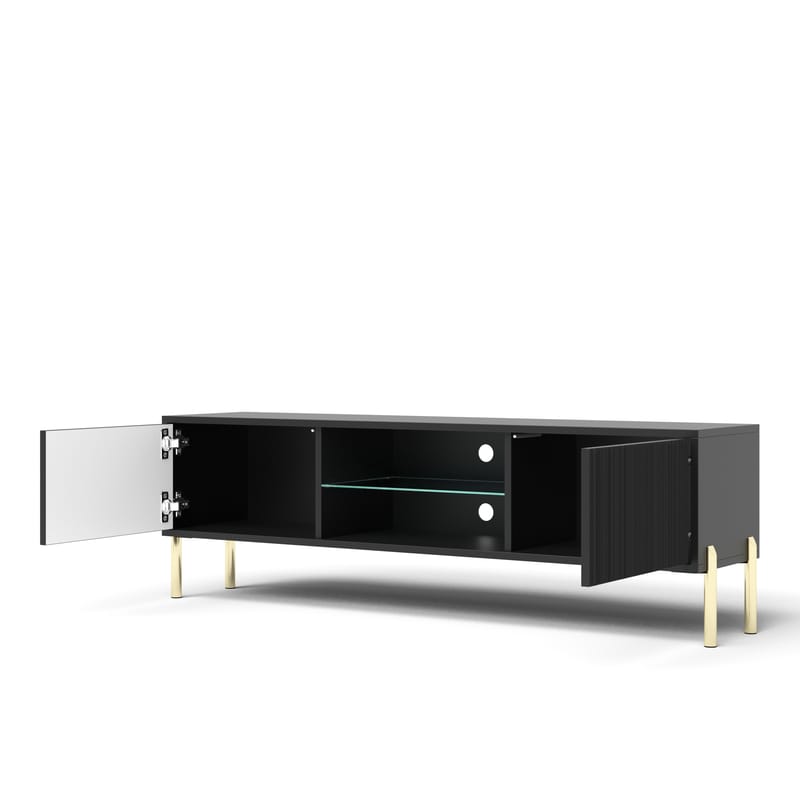 Virmani Tv-bänk 135 cm - Svart - Möbler - Tv möbel & mediamöbel - TV bänk & mediabänk
