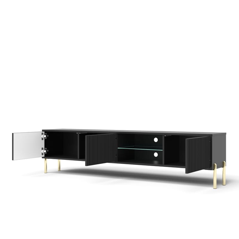 Virmani Tv-bänk 175 cm - Svart - Möbler - Tv möbel & mediamöbel - TV bänk & mediabänk