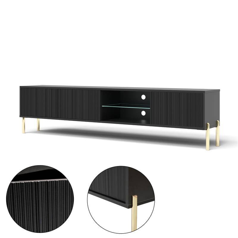 Virmani Tv-bänk 175 cm - Svart - Möbler - Tv möbel & mediamöbel - TV bänk & mediabänk