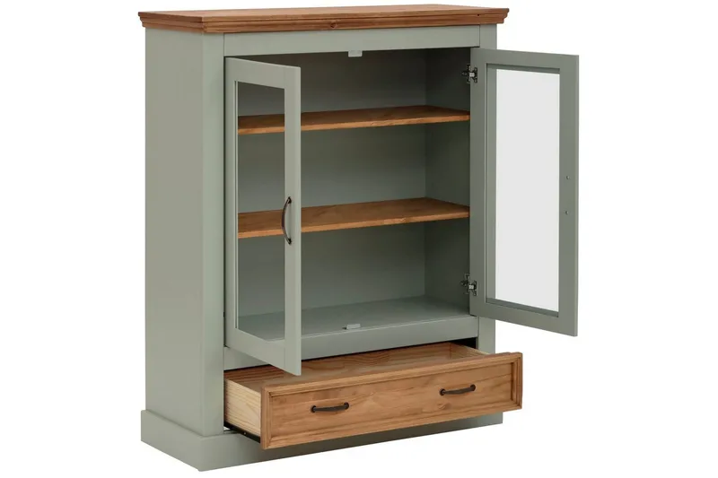 Vitrin Selma Salviagrön/fläck/vax - Salviagrön/fläck/vax - Förvaring - Skåp - Vitrinskåp